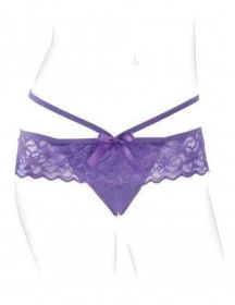 Fantasy For Her Crotchless Panty Thrill-Her O/S Purple (Option: SKU)